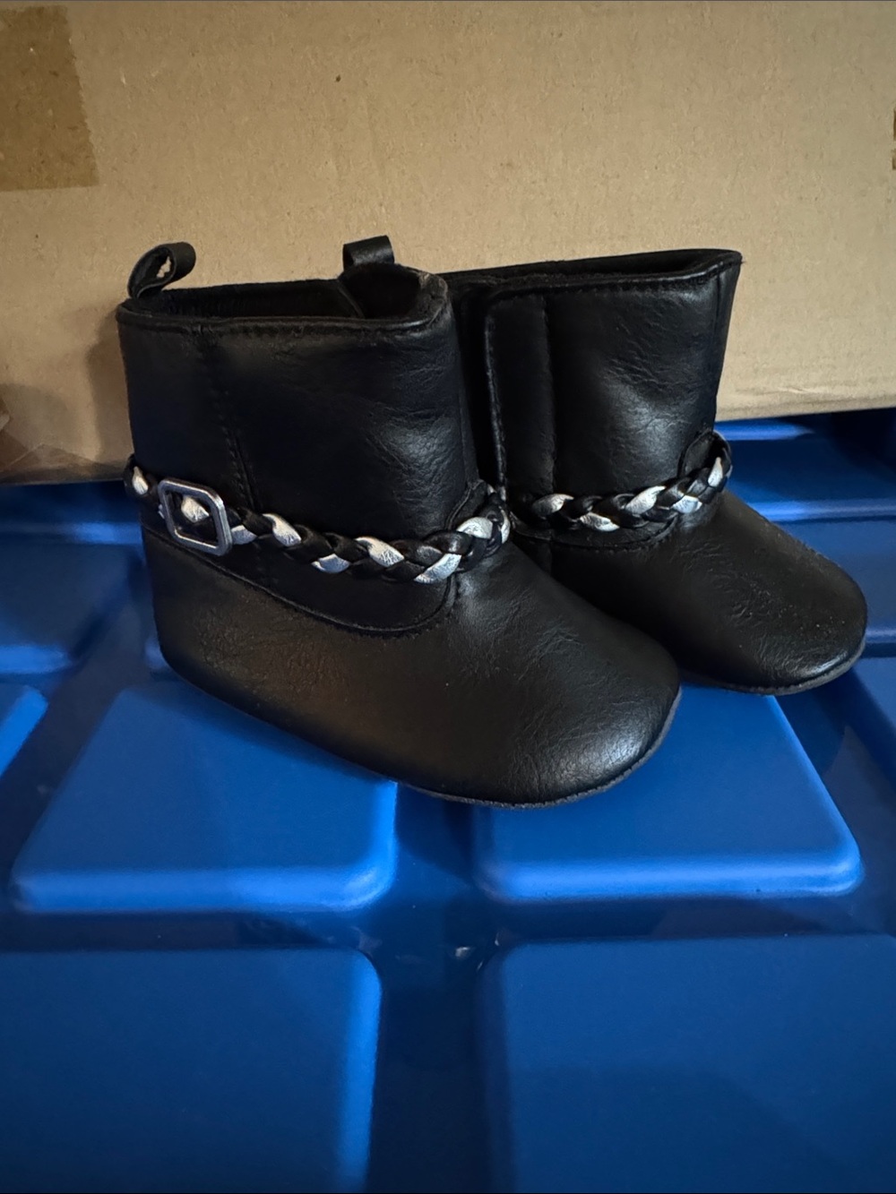 Carters Black Baby Braided Strap Booties - Baby/Toddler